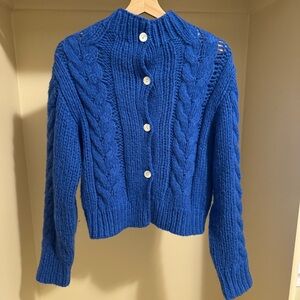 Blue Cable Knit Sweater